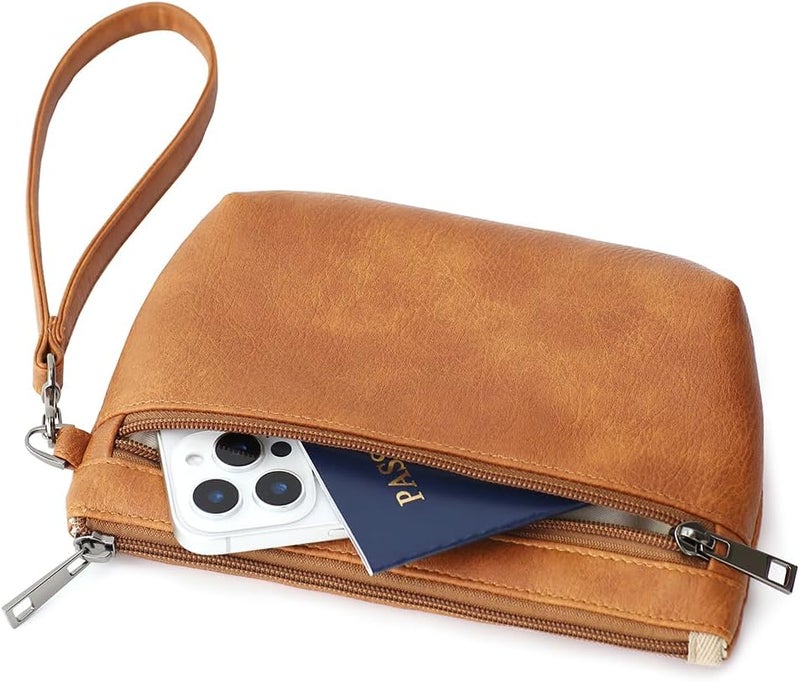 BBORGDC Small Wristlet Wallets for Women, Zip Clutch Bag with Wristlet Pouch, 3-Zipper Original Design - Image 5